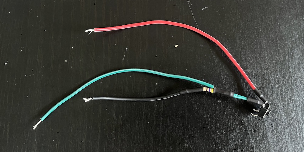 Button wiring soldered