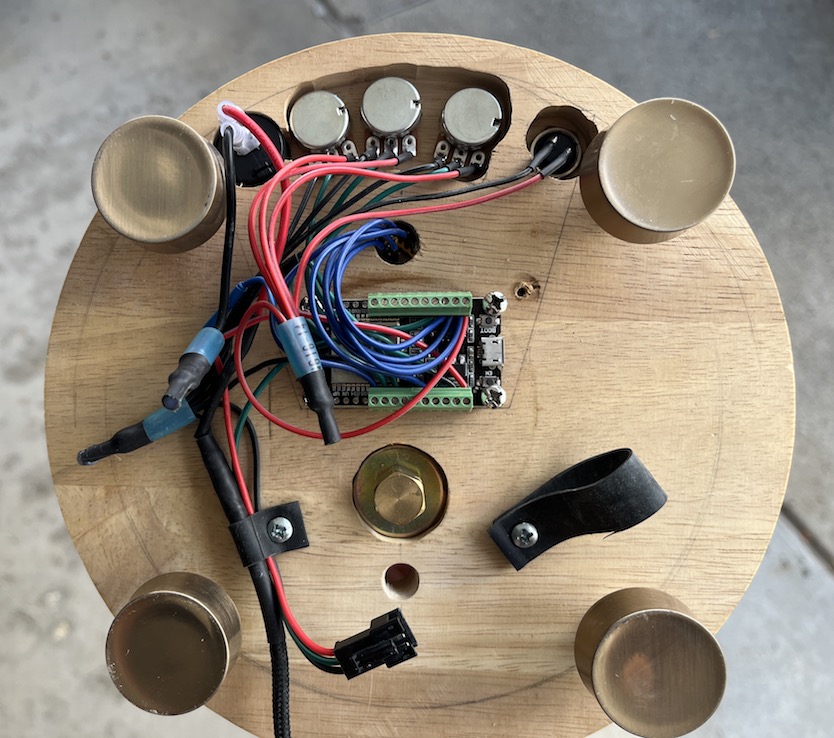 Electronics components under base